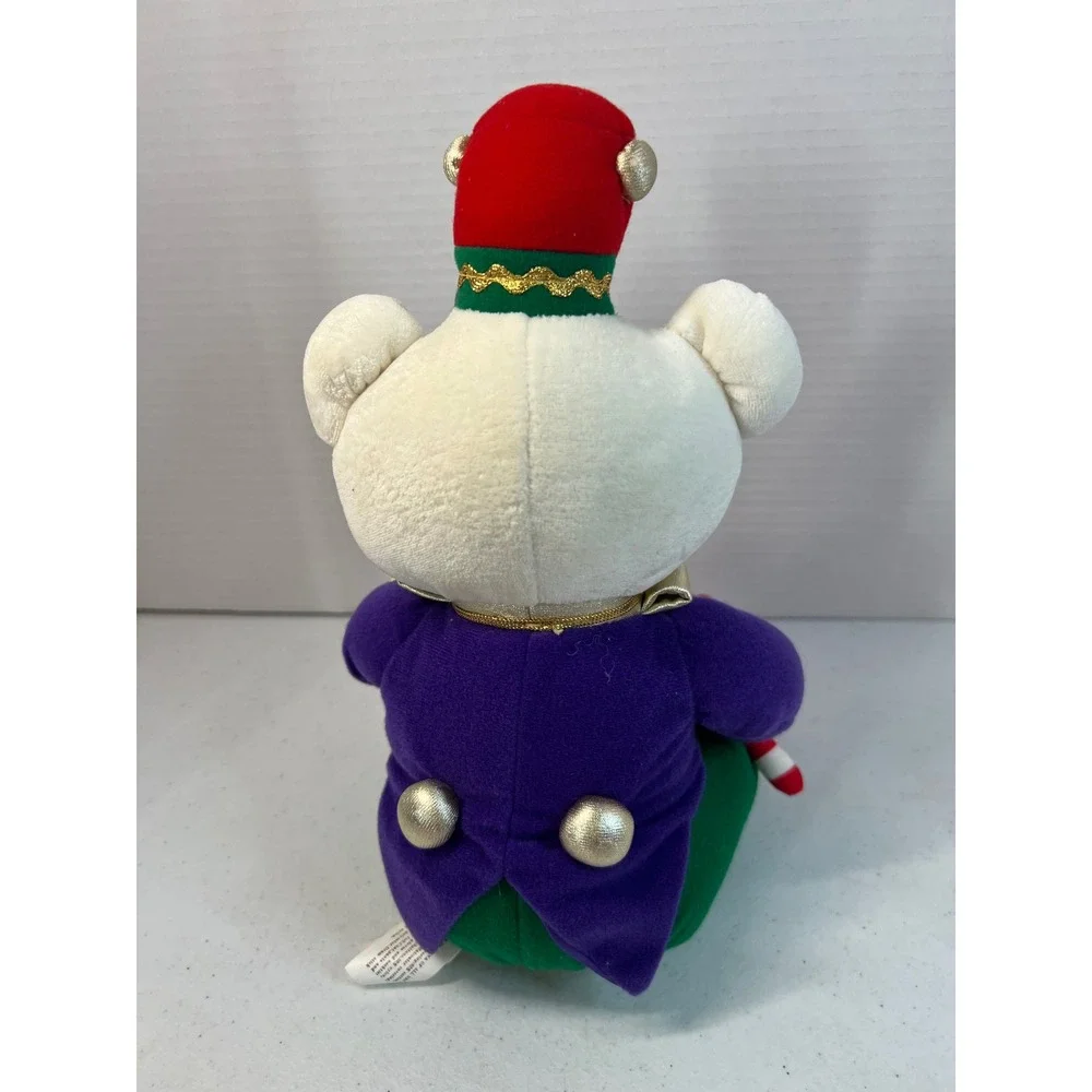 Vintage 1994 Avon Christmas Toy Soldier Drummer Teddy Bear Plush White 11 Inch